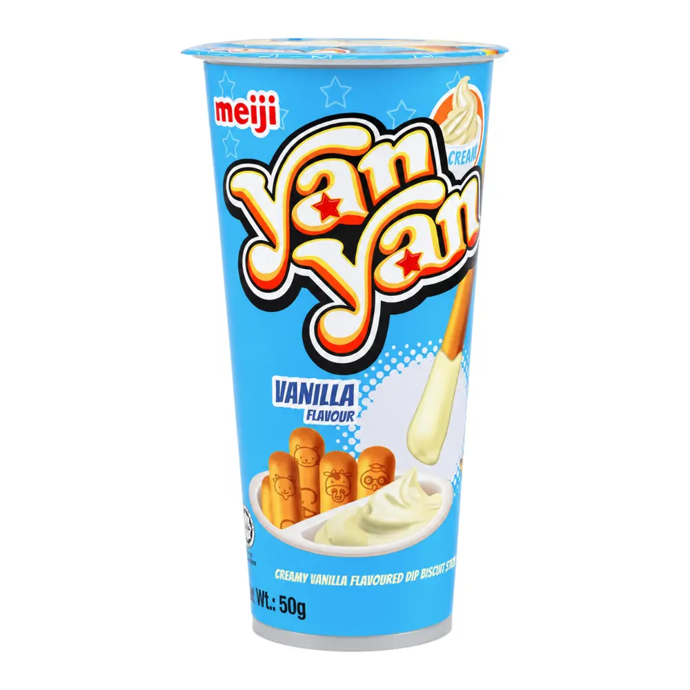 Bánh Que Chấm Kem Vani, Yan Yan, Creamy Vanilla Flavoured Dips Biscuit Stick (50g) - MEIJI