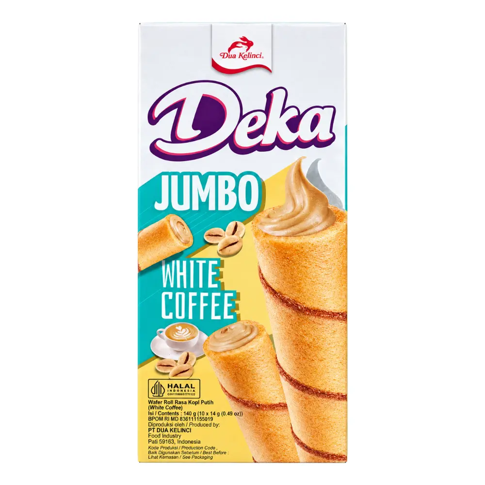 Bánh Ống Quế Vị Cà Phê Trắng, Jumbo Wafer Rolls, White Coffee (140g) - DEKA