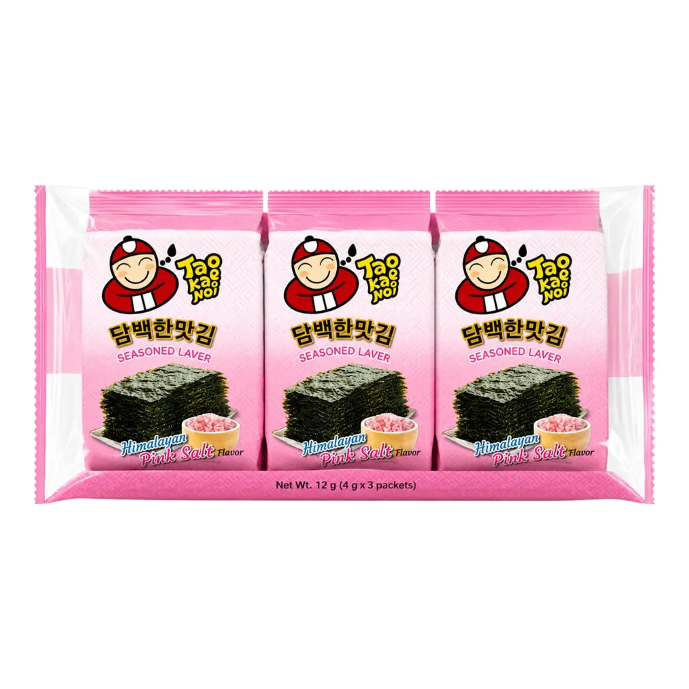 Rong Biển Vị Muối Hồng, Seasoned Laver, Himalayan Pink Salt, 3 Gói (12g) - TAO KAE NOI