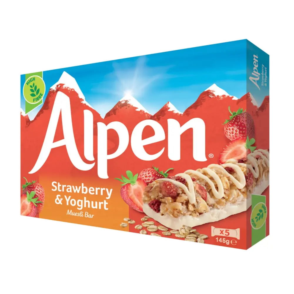 Thanh Ngũ Cốc Dâu & Sữa Chua, Strawberry & Yoghurt Muesli Bar, 5 Thanh (145g) - ALPEN