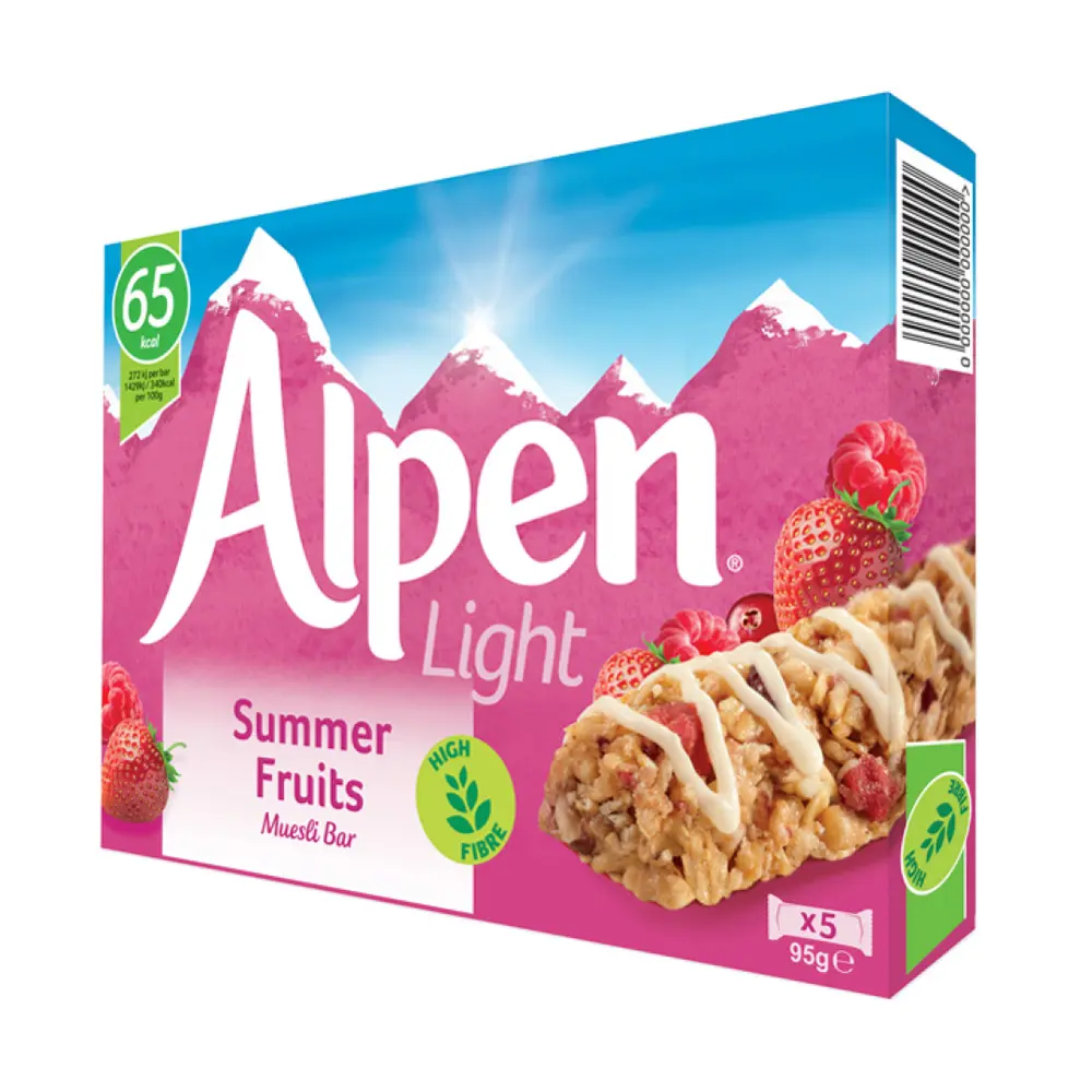 Thanh Ngũ Cốc Trái Cây Mùa Hè, Summer Fruits Muesli Bar, Light, 5 Thanh (95g) - ALPEN