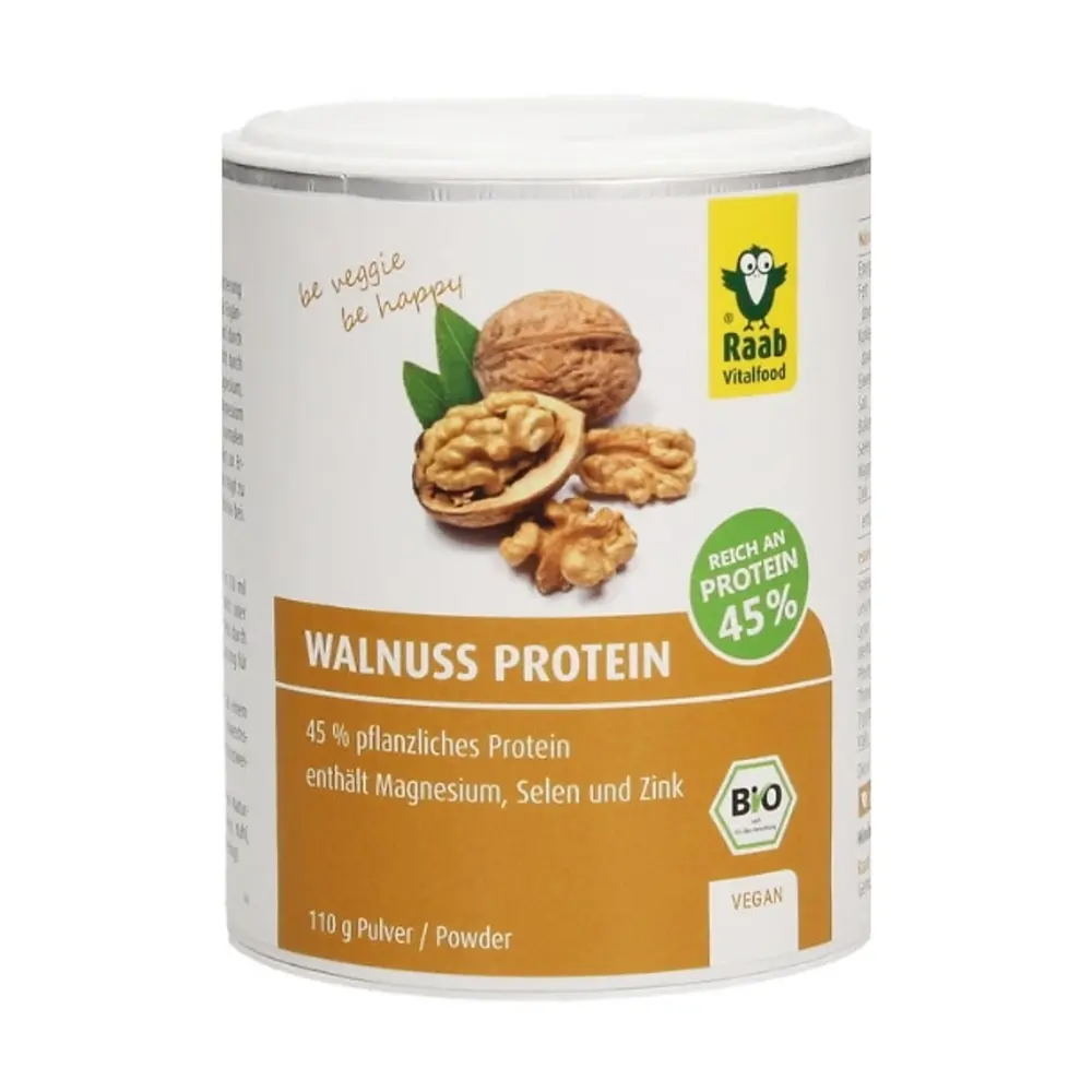 Bột Protein Hạt Óc Chó Hữu Cơ, Walnuss Protein, 45% Protein (110g) - RAAB VITALFOOD
