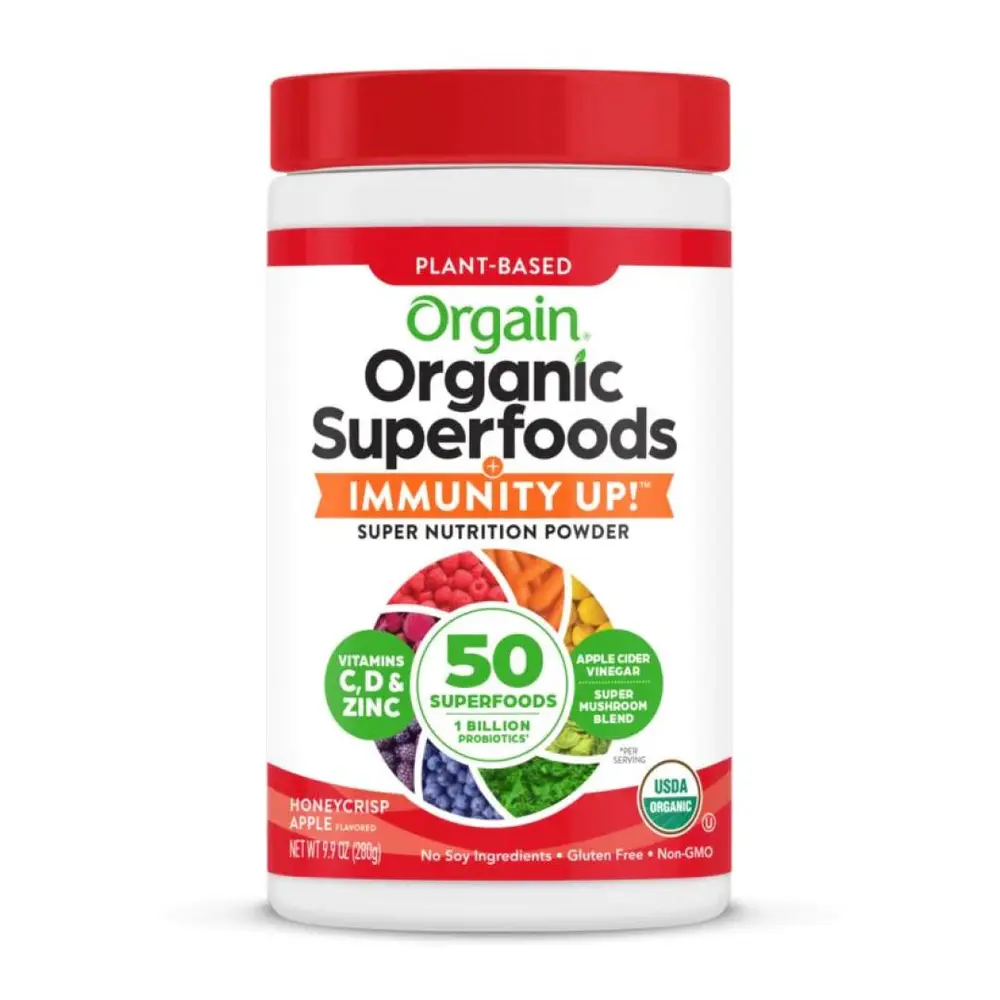 Bột Superfoods Hữu Cơ Vị Táo Tăng Cường Miễn Dịch, Organic Superfoods, Immunity Up, Honeycrisp Apple Flavored, 9.9 oz (280g) - ORGAIN