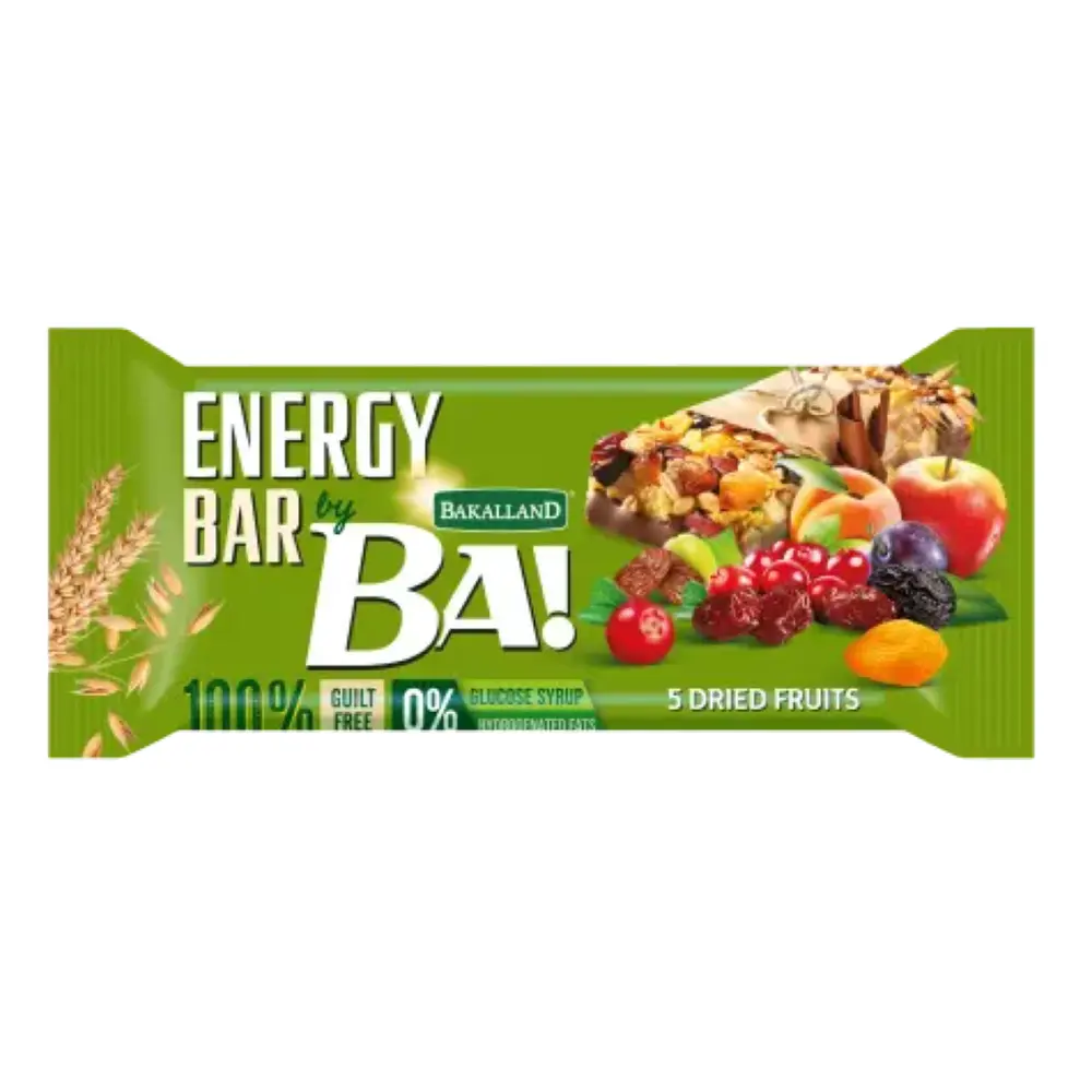 Thanh Năng Lượng 5 Loại Trái Cây, BA! Energy Bar, 5 Dried Fruit (40g) - BAKALLAND
