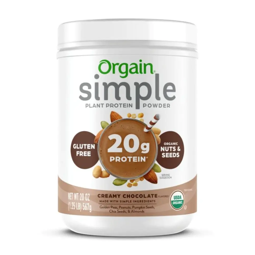Bột Protein Thực Vật Hữu Cơ Hương Socola, Simple, Organic Plant Protein, Creamy Chocolate, 20 oz (567g) - ORGAIN