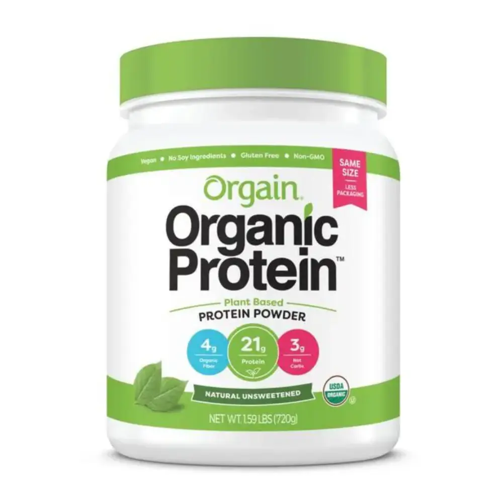 Bột Protein Thực Vật Hữu Cơ Không Chất Làm Ngọt, Organic Protein, Plant-Based Protein Powder, Natural Unsweetened, 1.59 lbs (720g) - ORGAIN