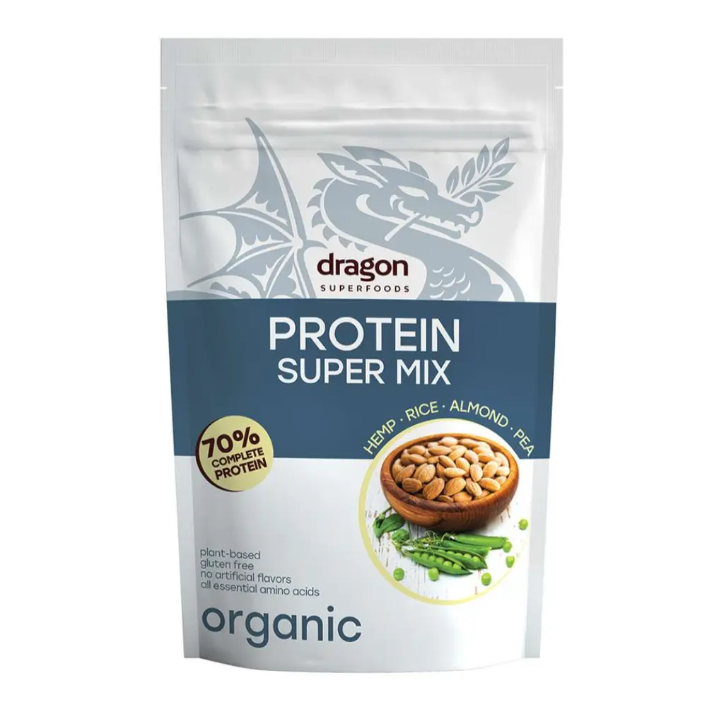 Bột Protein 4 Loại Hạt Hữu Cơ, Organic Plant-Based Protein Super Mix, Hemp - Rice - Almond - Pea (500g) - DRAGON SUPERFOODS