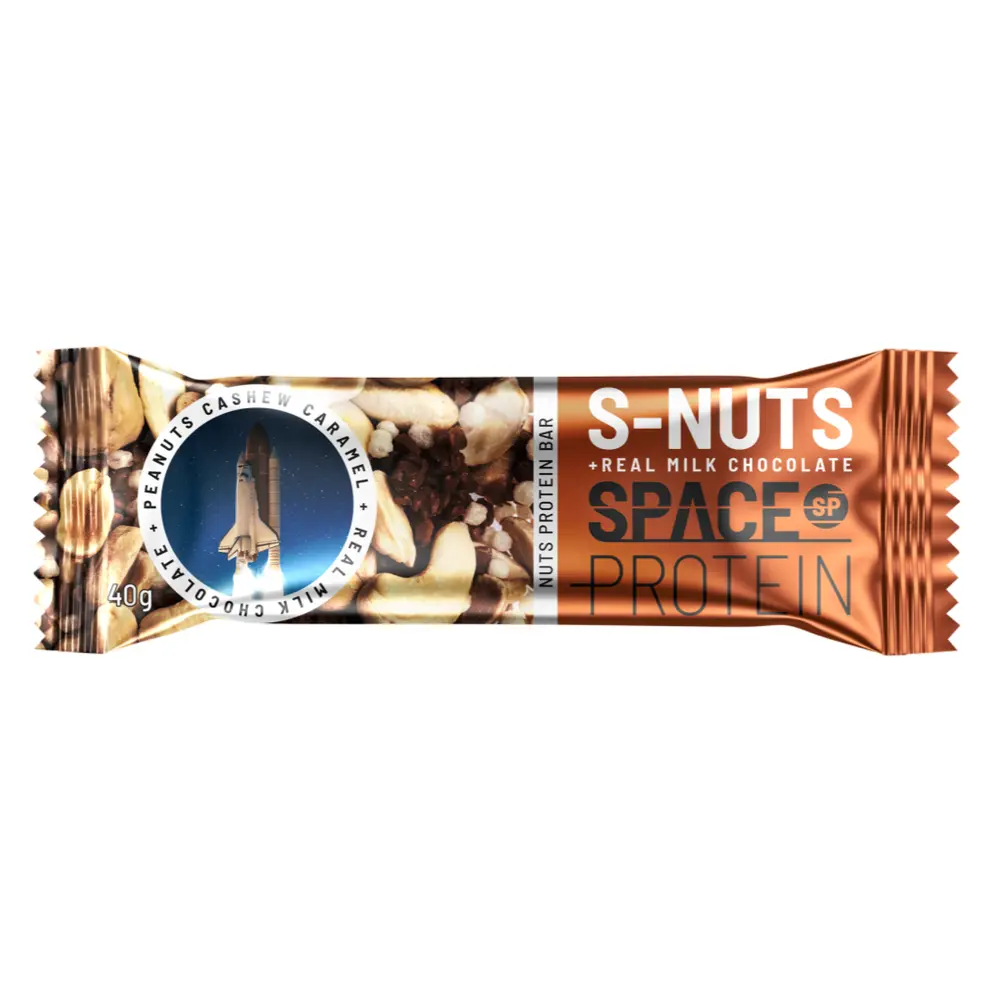 Thanh Năng Lượng Hạt Caramel & Socola Sữa, Nuts Protein Bar, S-Nuts with Real Milk Chocolate (40g) - SPACE PROTEIN