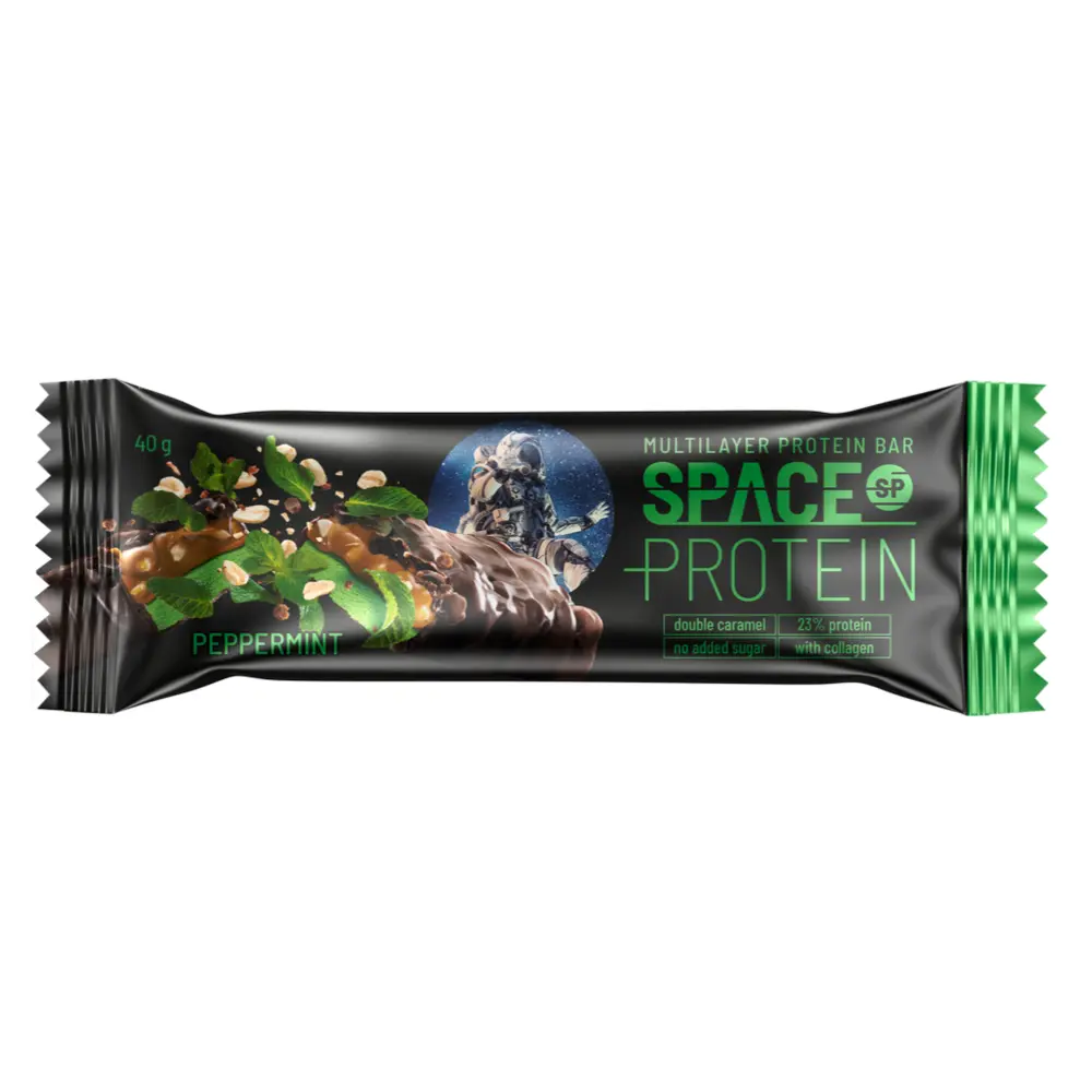 Thanh Năng Lượng Hạt, Socola Đen & Bạc Hà, Multilayer Protein Bar, Peppermint, 3 Thanh (120g) - SPACE PROTEIN