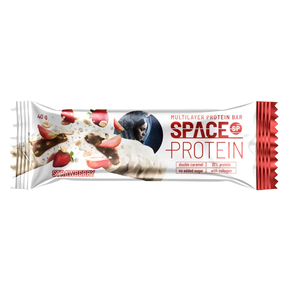 Thanh Năng Lượng Hạt, Socola Trắng & Dâu, Multilayer Protein Bar, Strawberry, 3 Thanh (120g) - SPACE PROTEIN