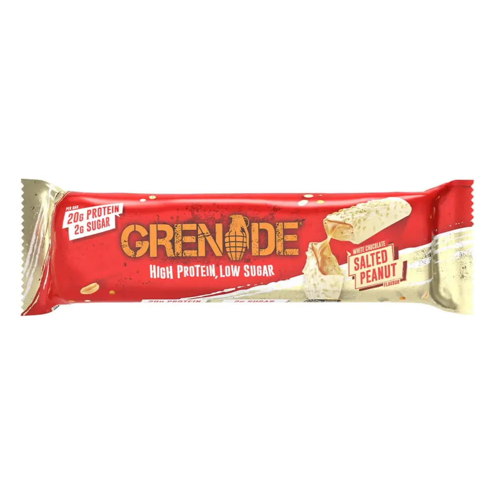 Thanh Năng Lượng Socola Trắng Đậu Phộng, High Protein Low Sugar Bar, White Chocolate Salted Peanut (60g) - GRENADE