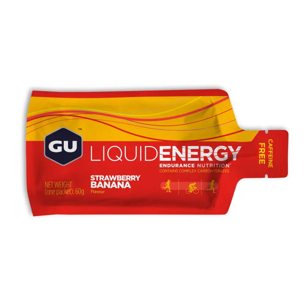 Thực Phẩm Bổ Sung Năng Lượng Hương Dâu Chuối, Liquid Energy, Strawberry Banana, Caffeine Free (60g) - GU