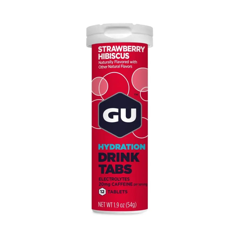 Viên Sủi Hoà Tan Bổ Sung Điện Giải Hương Dâu Bụp Giấm, Hydration Drink Tabs, Strawberry Hibiscus, 12 Viên, 1.9 oz (54g) - GU