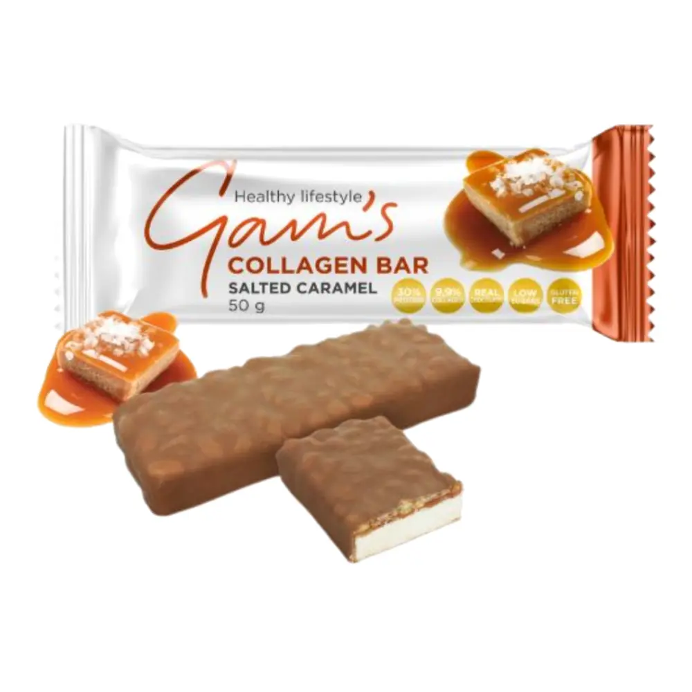 Bánh Giàu Đạm Vị Caramen Muối, Collagen Bar, Salted Caramel (50g) - GAM'S