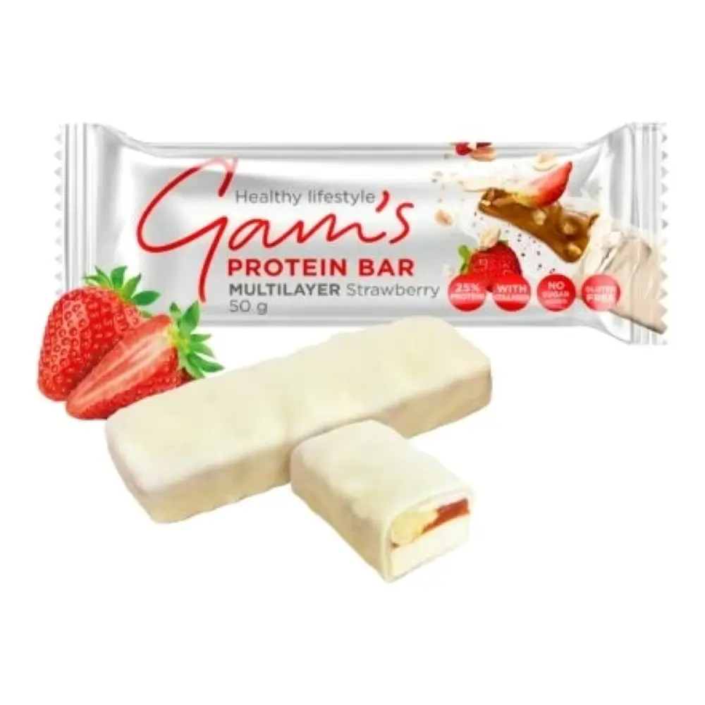 Thanh Giàu Đạm Vị Dâu, Protein Bar, Multilayer Strawberry (50g) - GAM'S