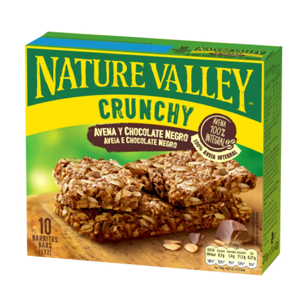 Thanh Ngũ Cốc Yến Mạch & Socola Đắng, Crunchy Granola Bars, Oats N Dark Chocolate, 10 Thanh (210g) - NATURE VALLEY