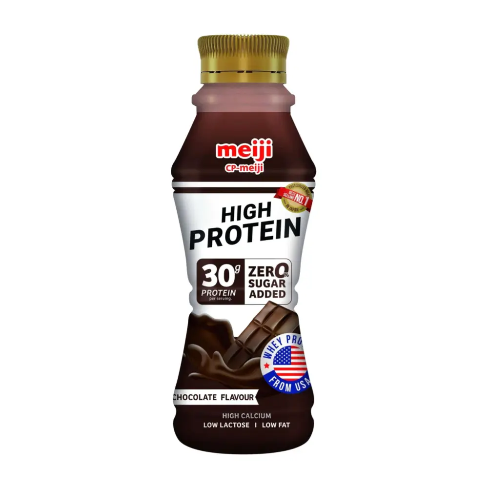 Sữa Uống Bổ Sung Protein Vị Socola, High Protein Milk Beverage, Chocolate Flavour, Whey Formula (350ml) - MEIJI