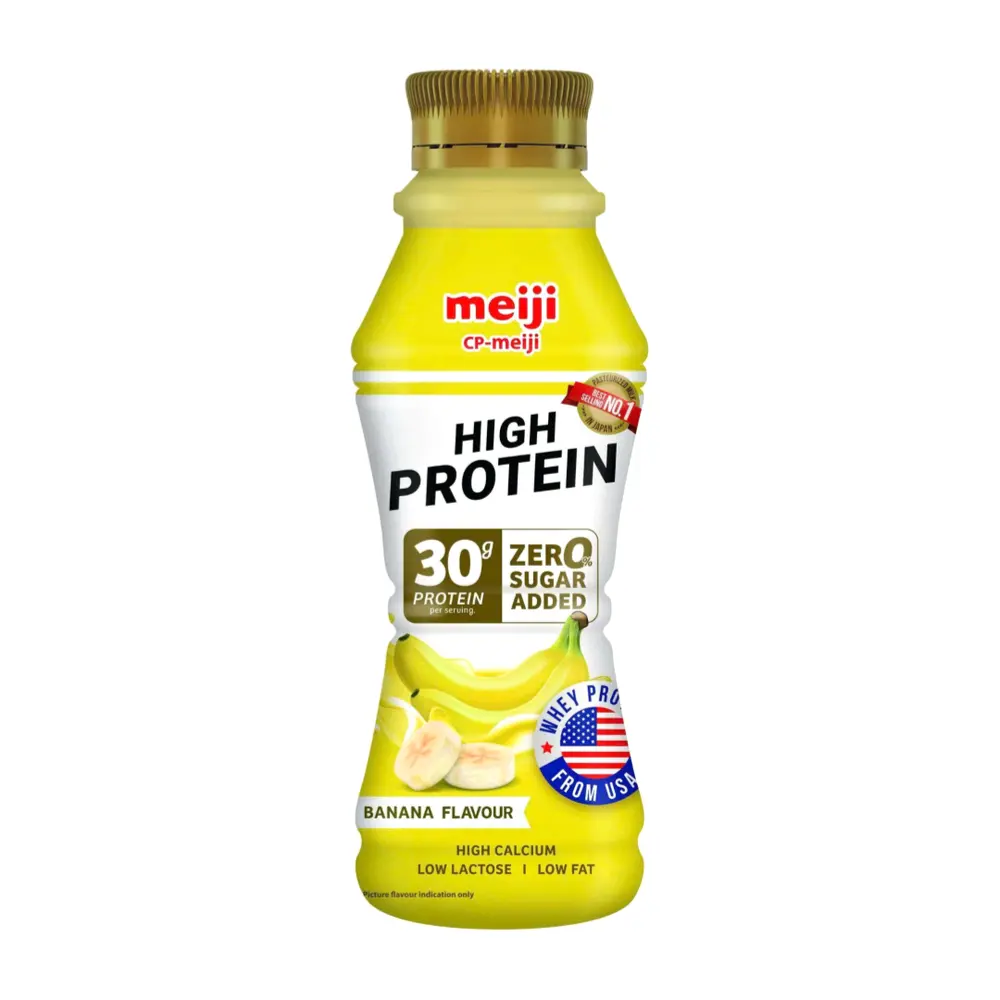 Sữa Uống Bổ Sung Protein Vị Chuối, High Protein Milk Beverage, Banana Flavour, Whey Formula (350ml) - MEIJI