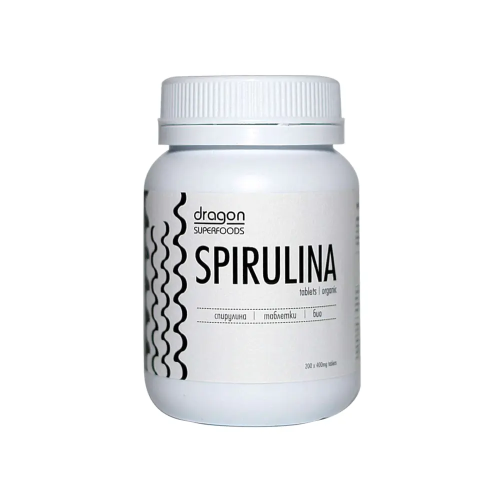 Viên Tảo Xoắn Hữu Cơ, Organic Spirulina Tablets, 400mg, 200 Viên (80g) - DRAGON SUPERFOODS