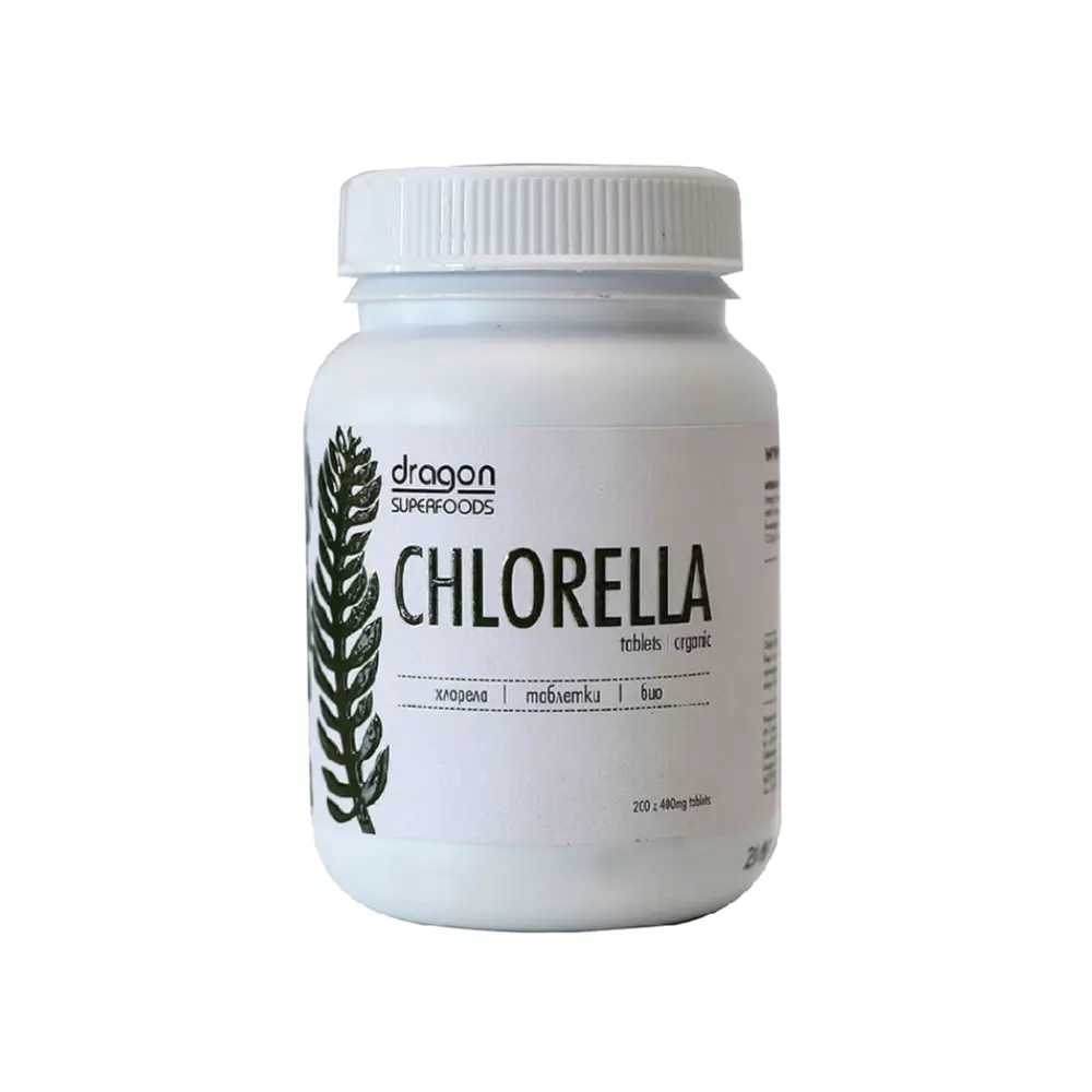 Viên Tảo Lục Hữu Cơ, Chlorella Tablets, 400mg, 200 Viên Nén (80g) - DRAGON SUPERFOODS