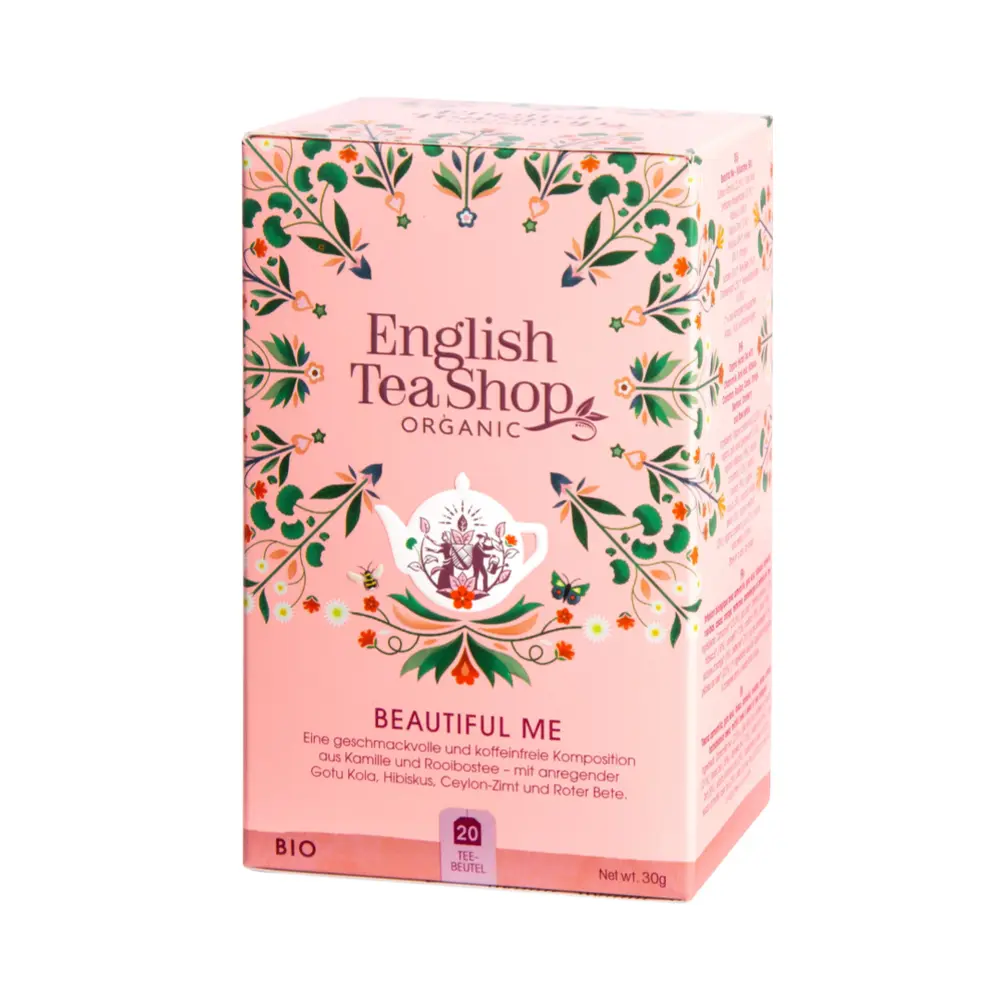 Trà Hoa Cúc, Rooibos, Bụt Giấm, Quế & Củ Dền Hữu Cơ, Beautiful Me, 20 Túi Trà, 1.06 oz (30g) - ENGLISH TEA SHOP