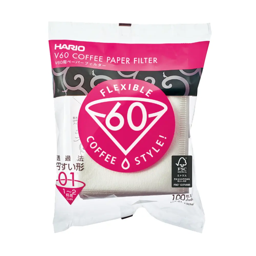 Giấy Lọc Cà Phê, V60 Coffee Paper Filter, VCF-01-100W, 100 Tờ - HARIO