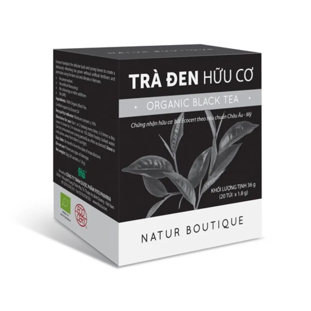 Trà Đen Hữu Cơ, Organic Black Tea, 20 Túi Lọc (36g) - NATUR BOUTIQUE