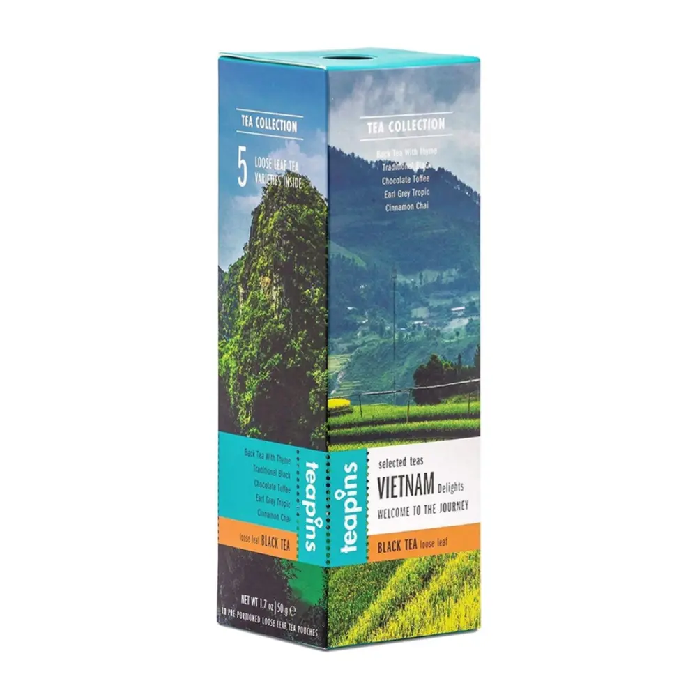 Trà Đen 5 Vị, Vietnam Delights, 5 Black Tea Loose Leaf, 1.7 oz (50g) - TEAPINS
