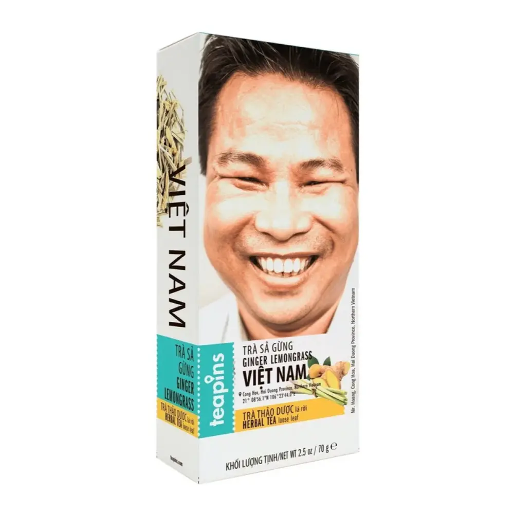 Trà Sả Gừng, Ginger Lemongrass Việt Nam, Trà Thảo Dược Lá Rời, 2.5 oz (70g) - TEAPINS