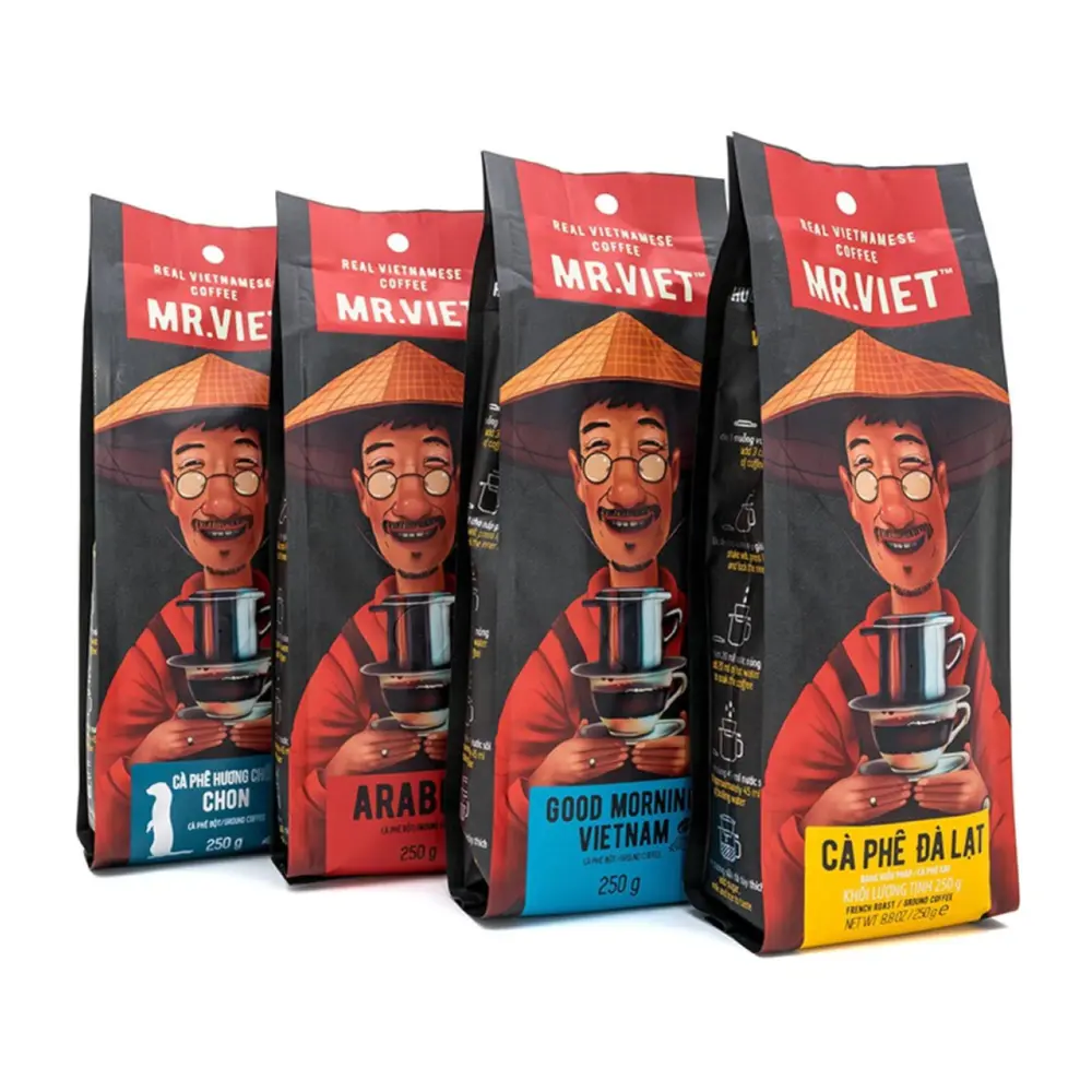 Combo Cà Phê Chồn, Arabica, Good Morning Vietnam & Cà Phê Đà Lạt, Best Seller Coffee Set, 4 Gói (1000g) - MR. VIET