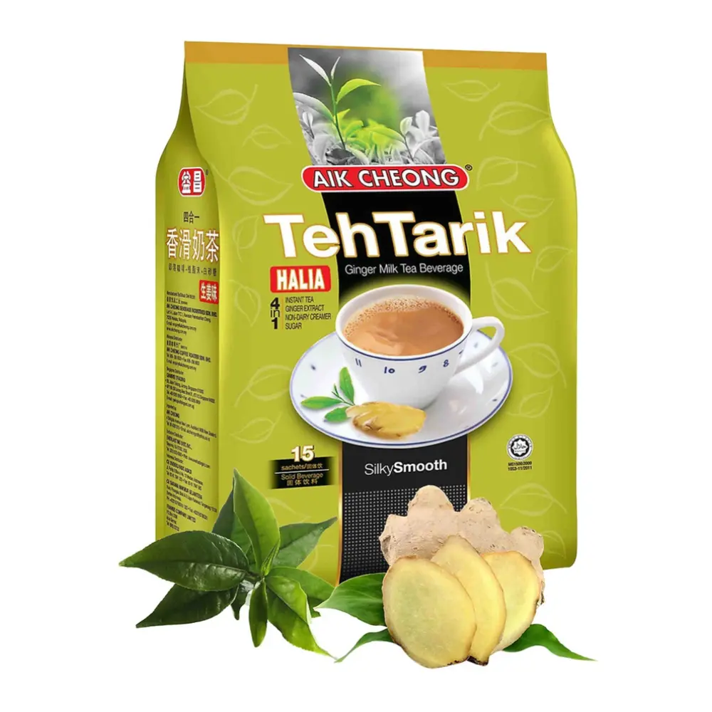 Trà Sữa Vị Gừng, Teh Tarik, Ginger Milk Tea Beverage, Halia, 15 Gói (600g) - AIK CHEONG