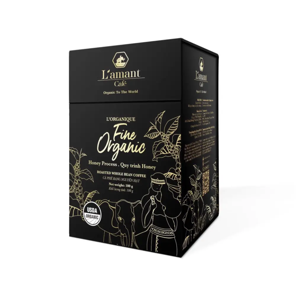Cà Phê Rang Nguyên Hạt Hữu Cơ, L`Organique, Fine Organic, Honey Process (100g) - L'AMANT CAFE
