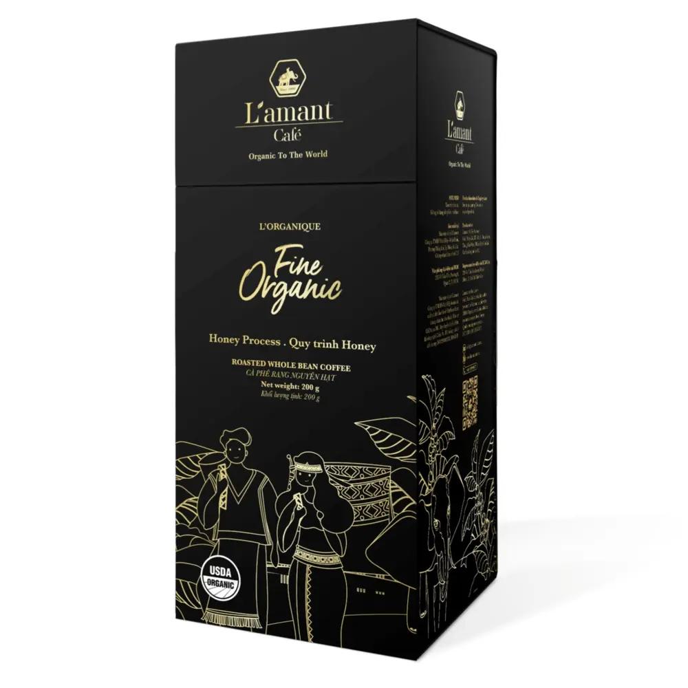 Cà Phê Rang Nguyên Hạt Hữu Cơ, L`Organique, Fine Organic, Honey Process (200g) - L'AMANT CAFE