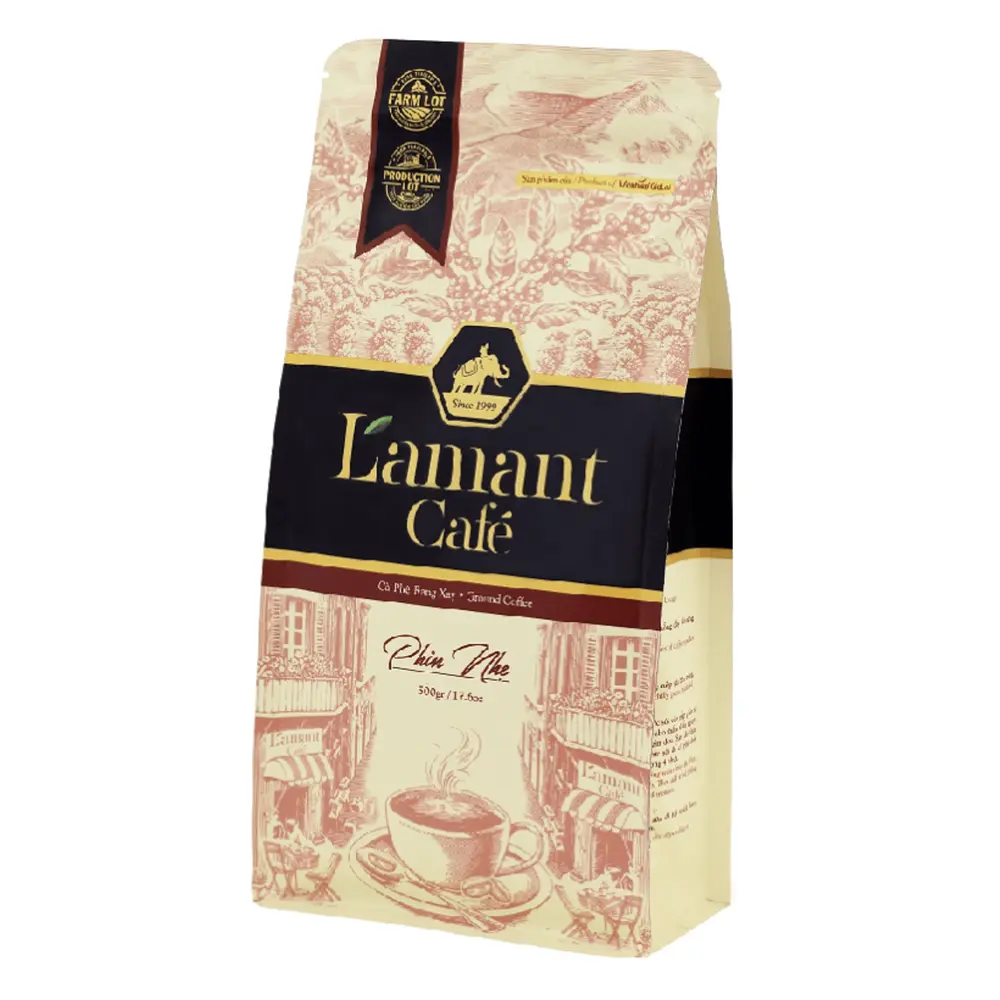 Cà Phê Rang Xay, Phin Nhẹ, Ground Coffee, Light, 8.8 oz (250g) - L'AMANT CAFE