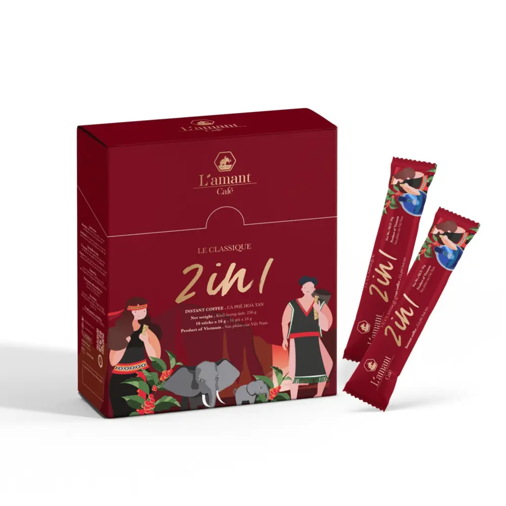 Cà Phê Hòa Tan, Le Classique, 2 in 1, 16 Gói (256g) - L'AMANT CAFE
