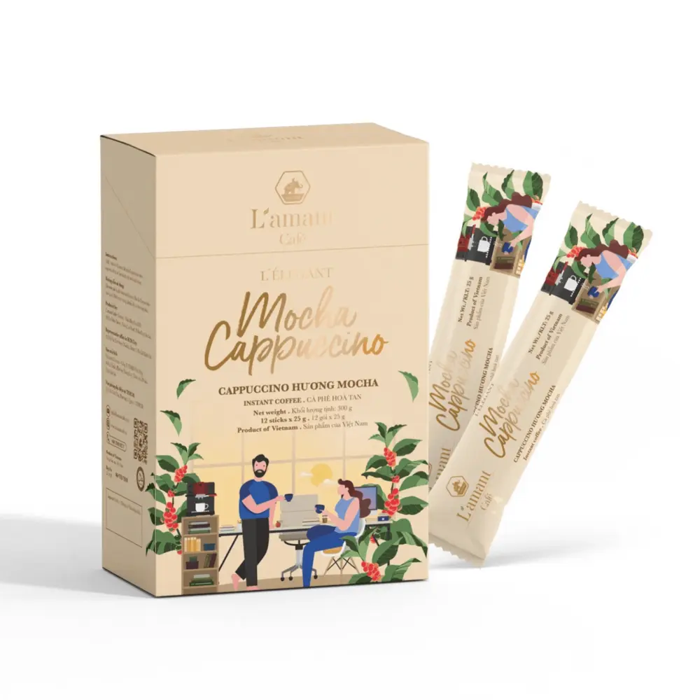 Cà Phê Hòa Tan, L`Elegant, Mocha Cappuccino, 12 Gói (300g) - L'AMANT CAFE