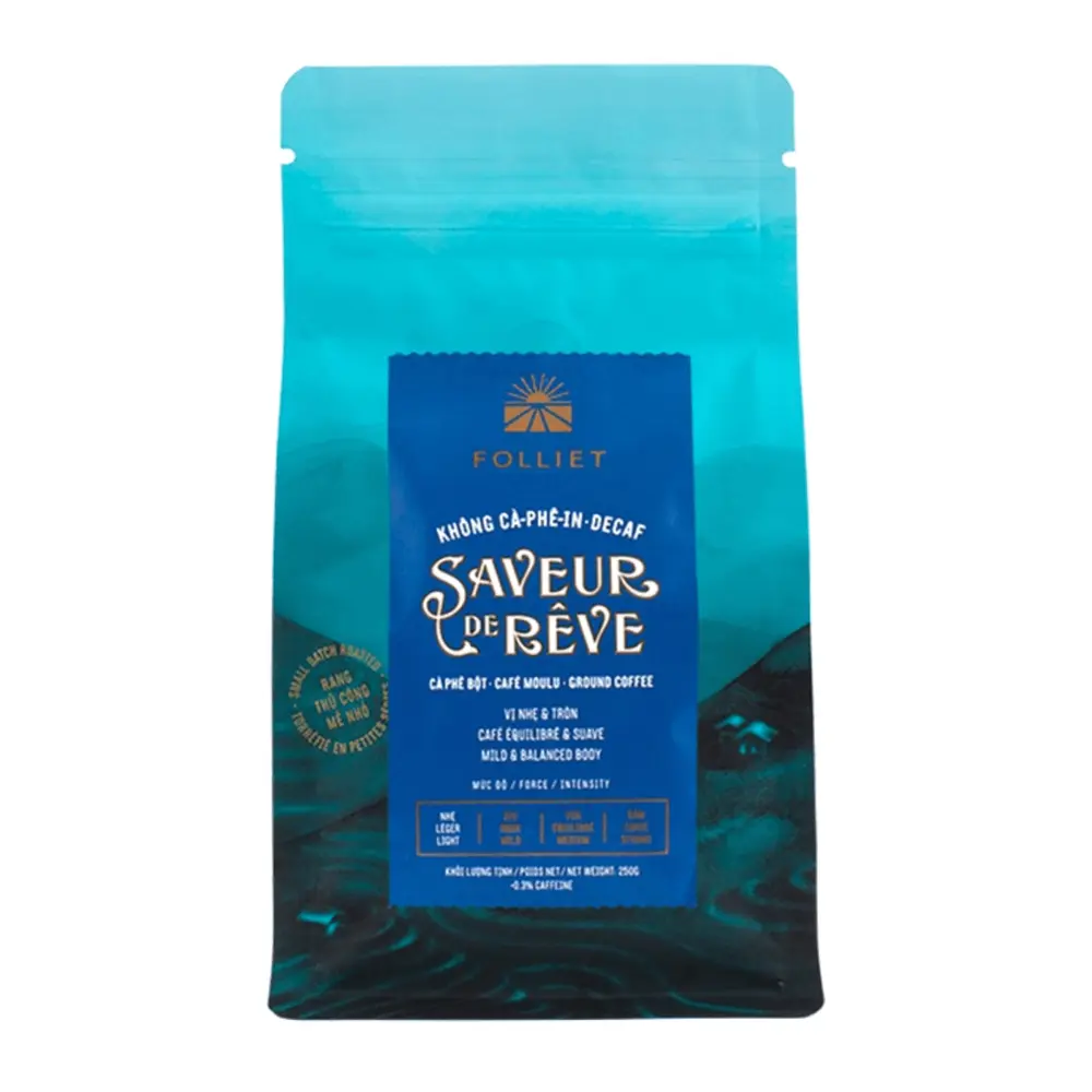 Cà Phê Bột Saveur de Rêve, Ground Coffee, Decaf (250g) - FOLLIET