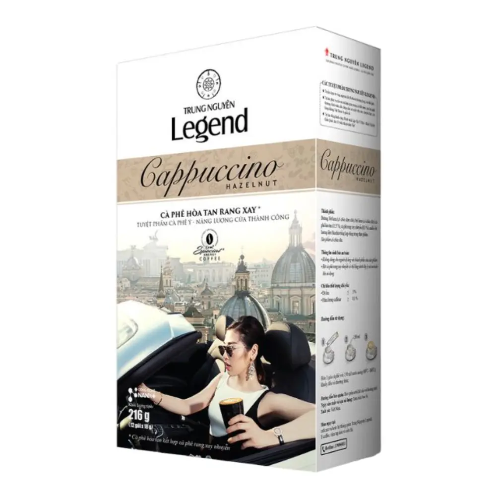 Cà Phê Hòa Tan, Cappuccino Hazelnut, 12 Gói (216g) - TRUNG NGUYEN