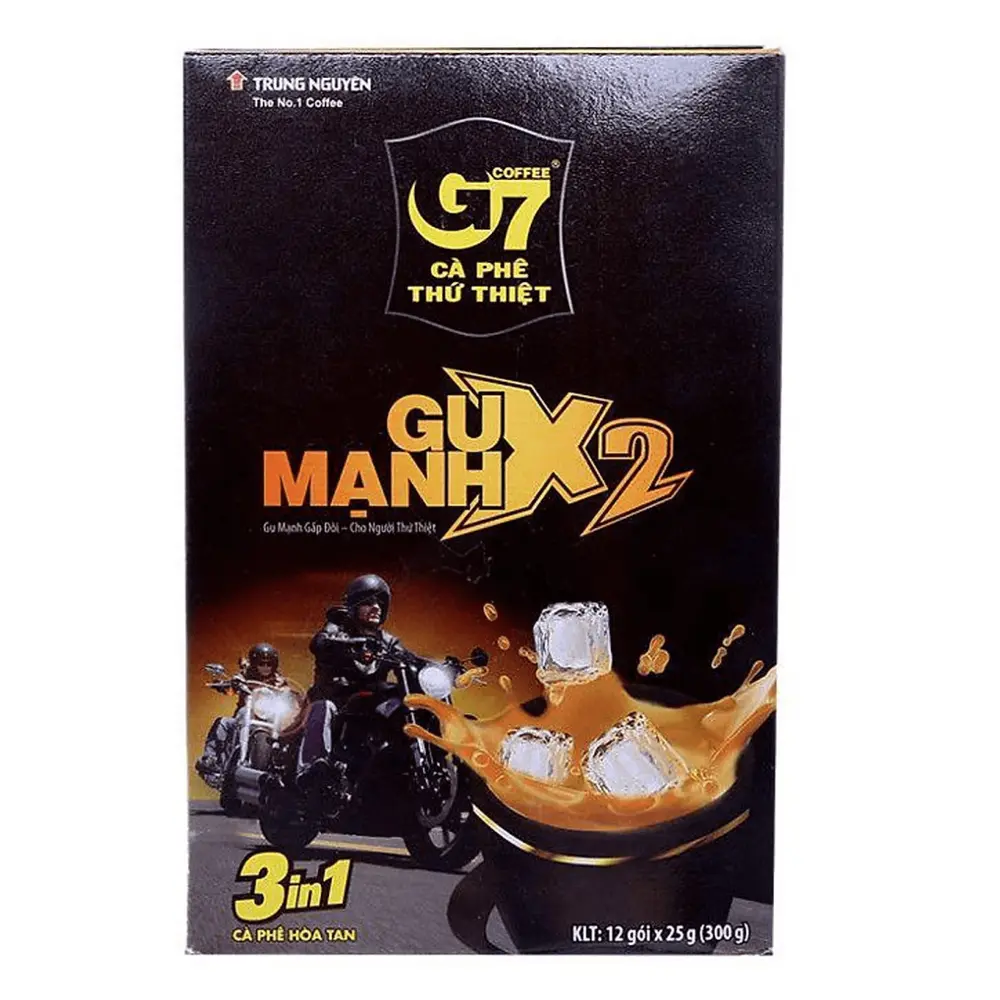 Cà Phê Hòa Tan G7, 3 in 1 Instant Coffee, Gu Mạnh x2, 12 Gói (300g) - TRUNG NGUYEN