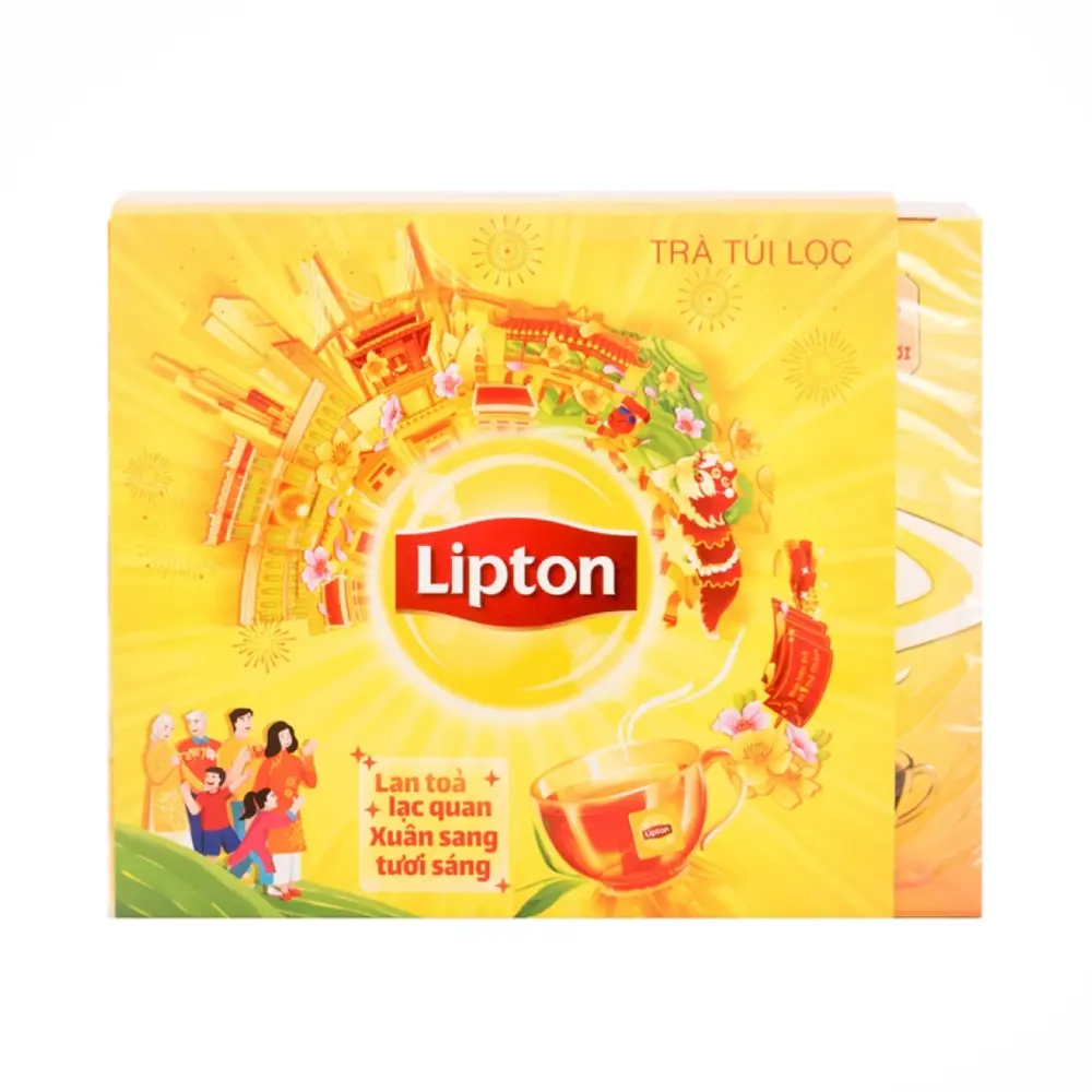 Trà Đen Túi Lọc, Black Tea, International Blend, Yellow Label, 50 Gói (100g) - LIPTON