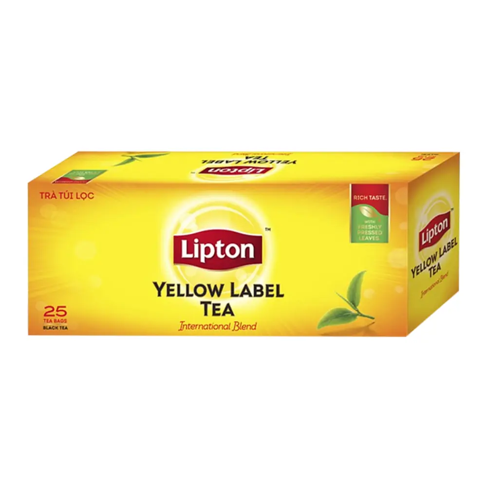 Trà Đen Túi Lọc, Black Tea, International Blend, Yellow Label, 25 Gói (50g) - LIPTON