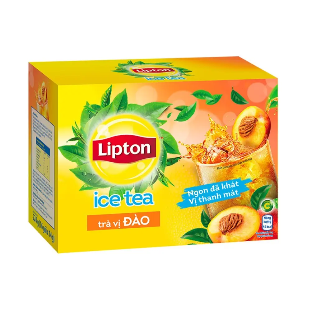 Trà Vị Đào, Peach Ice Tea, 16 Gói (224g) - LIPTON