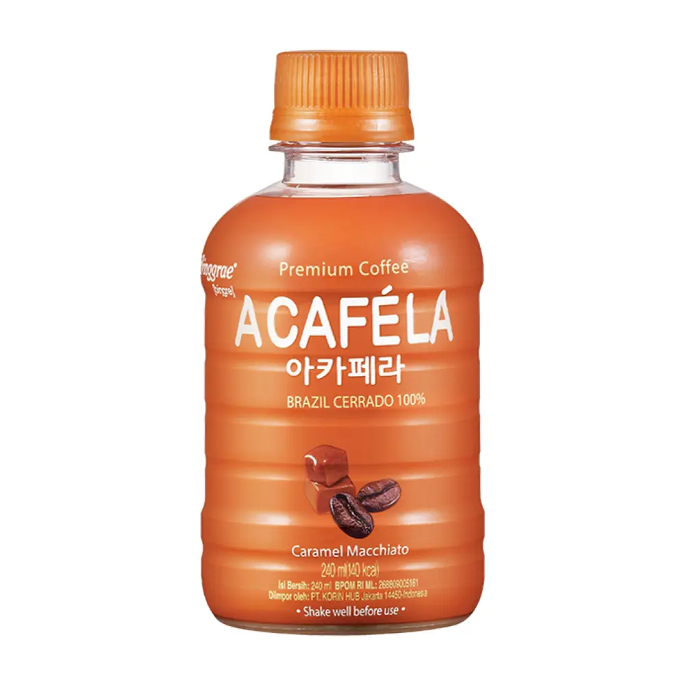 Cà Phê Sữa Vị Macchiato, Acaféla, Caramel Macchiato, Brazil Cerrado 100% (240ml) - BINGGRAE