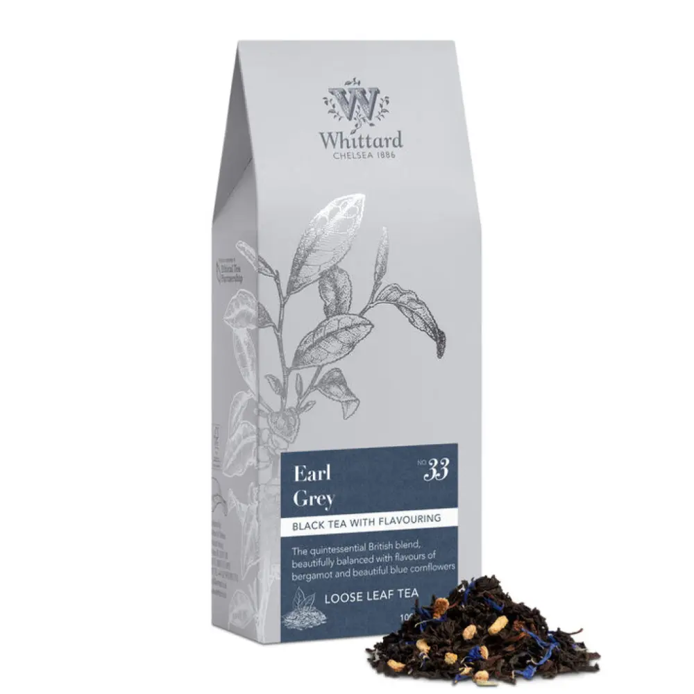 Trà Đen Bá Tước, Earl Grey No. 33, Black Tea with Flavouring, Loose Leaf Tea (100g) - WHITTARD