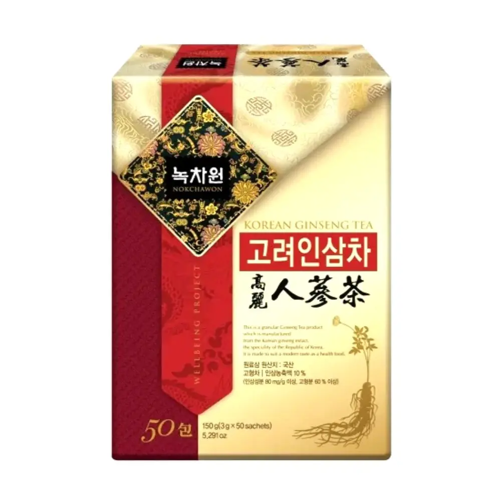 Trà Sâm Hàn Quốc, Korean Ginseng Tea, 50 Gói (150g) - NOKCHAWON