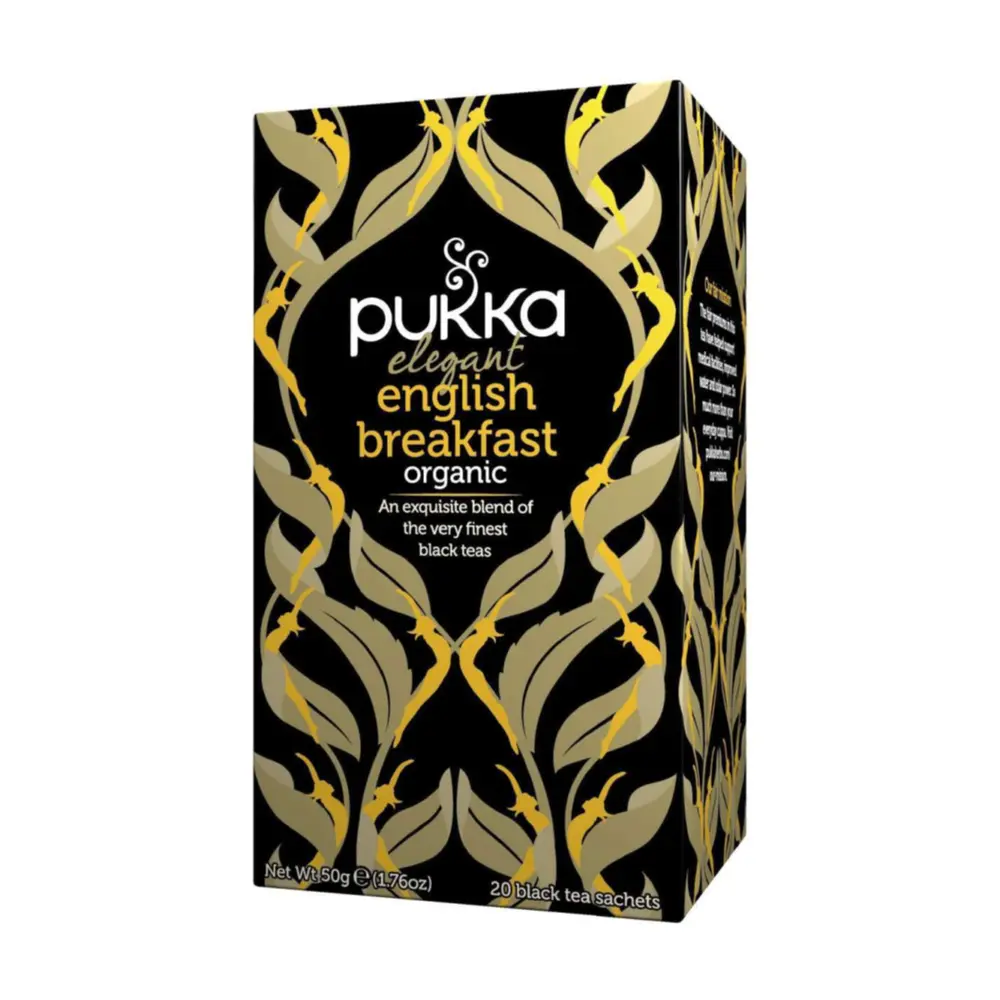 Trà Anh Buổi Sáng Hữu Cơ, Organic Elegant English Breakfast Tea, 20 Gói, 1.76 oz (50g) - PUKKA