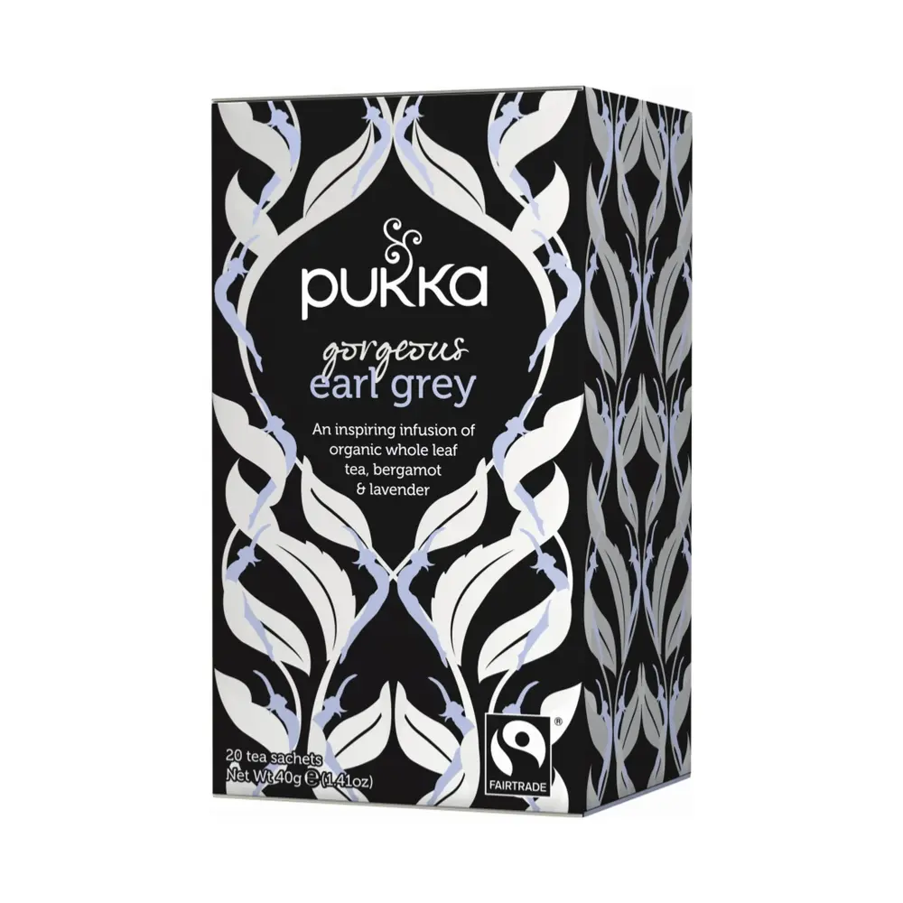 Trà Thảo Mộc Bá Tước Hữu Cơ, Organic Gorgeous Earl Grey, 20 Gói, 1.41 oz (40g) - PUKKA