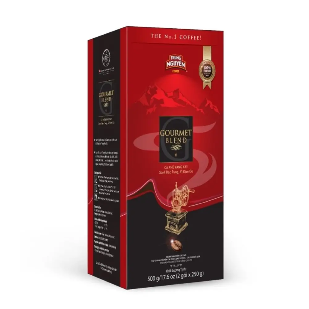 Cà Phê Rang Xay, Gourmet Blend, 59.9% Arabica & 40% Robusta, 2 Gói, 17.6 oz (500g) - TRUNG NGUYEN
