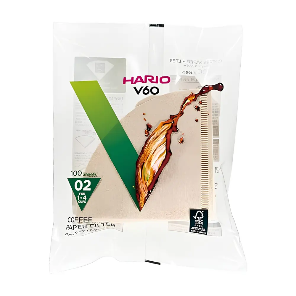 Giấy Lọc Cà Phê Màu Tự Nhiên, V60 Coffee Paper Filter, VCF-02-100M, 100 Tờ - HARIO
