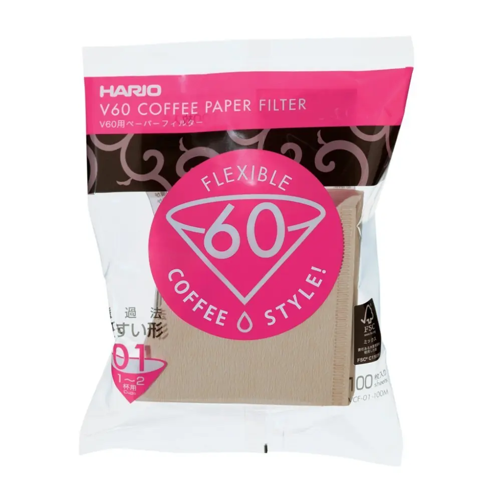 Giấy Lọc Cà Phê Màu Nâu, V60 Coffee Paper Filter, VCF-01-100M, 100 Tờ - HARIO
